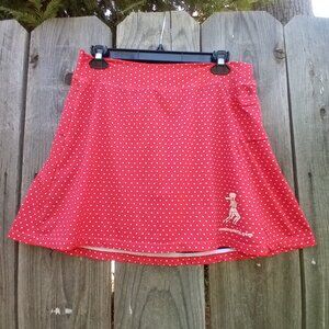 RUNING SKIRT/ SHORT TEENS SZ 4 RED POLKADOT BRIEF GOLF PICKLE WORKOUT
